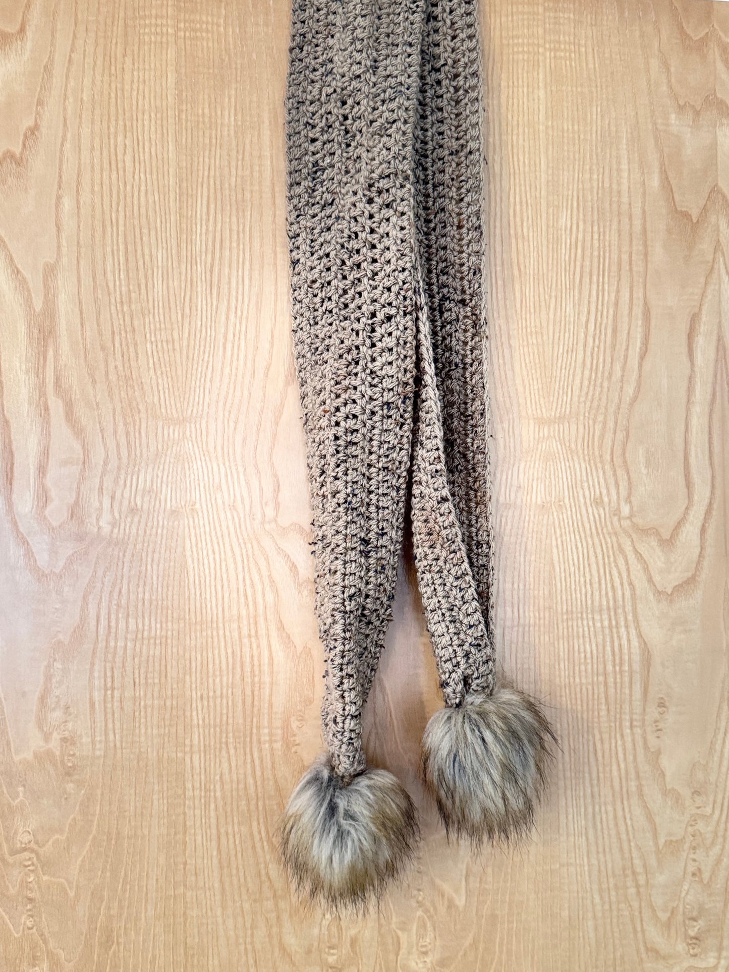 Pom Pom Crochet Scarf