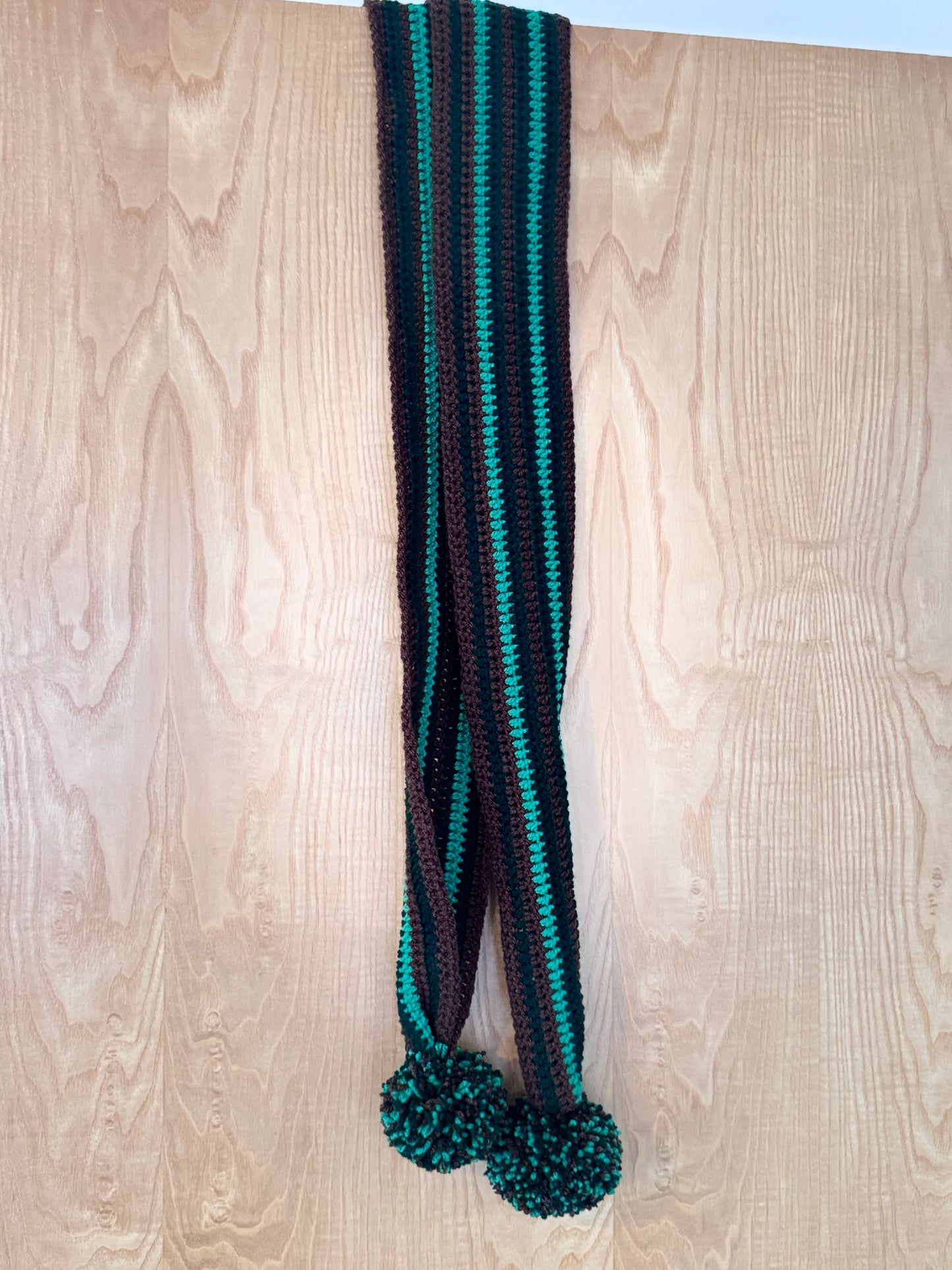 Pom Pom Crochet Scarf