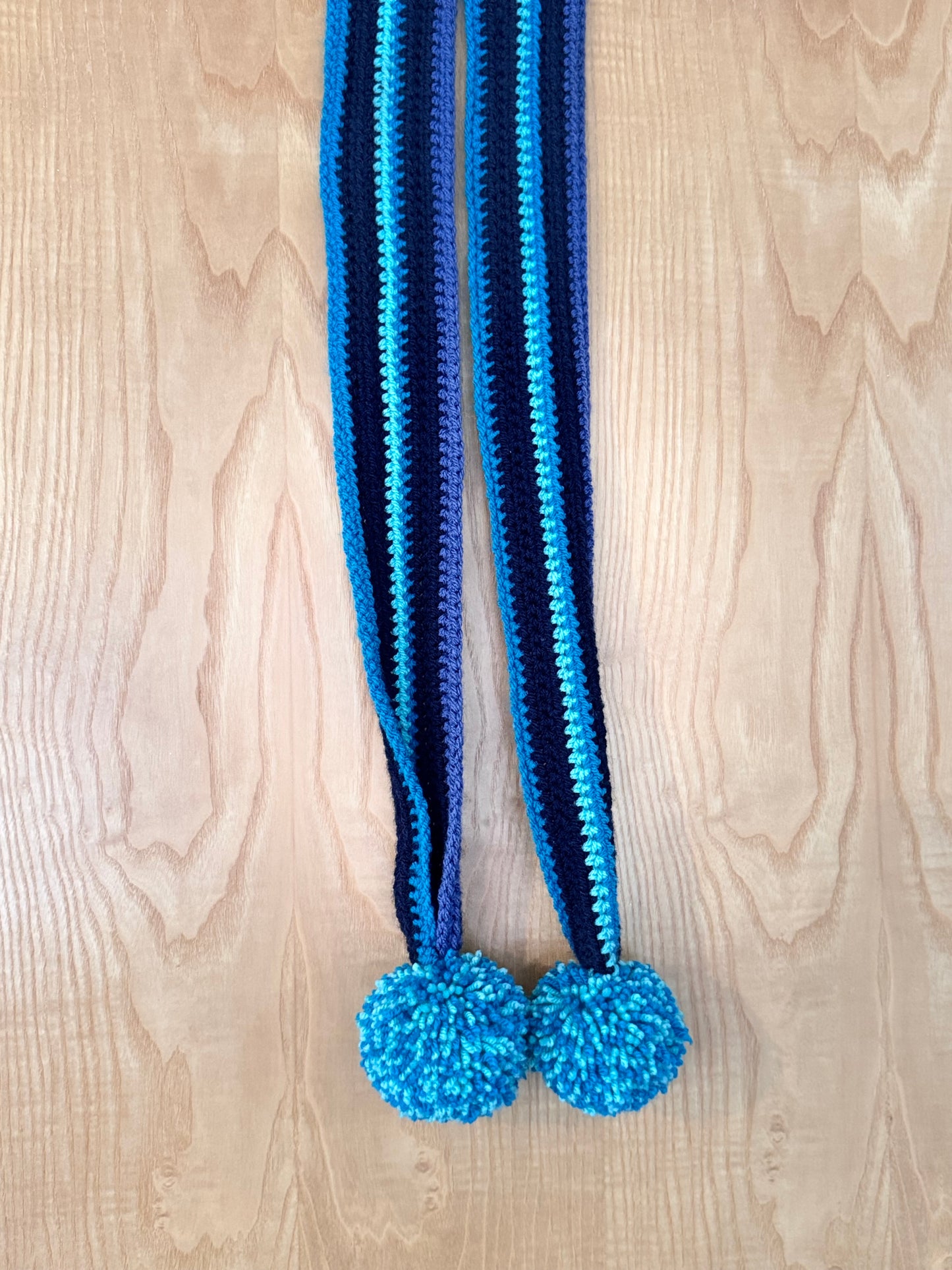 Pom Pom Crochet Scarf