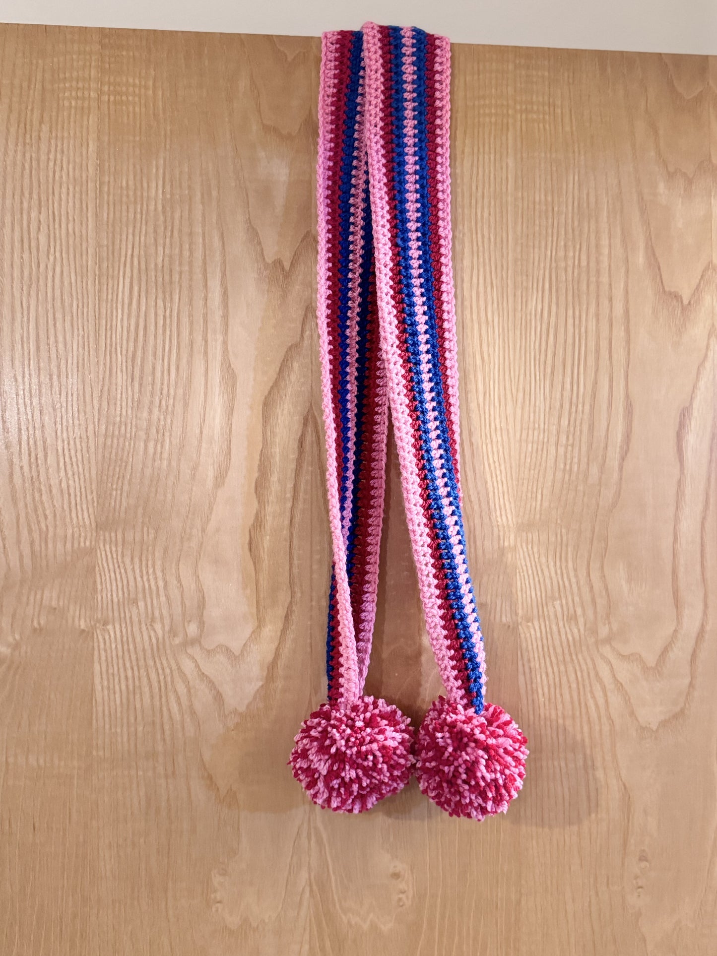 Pom Pom Crochet Scarf