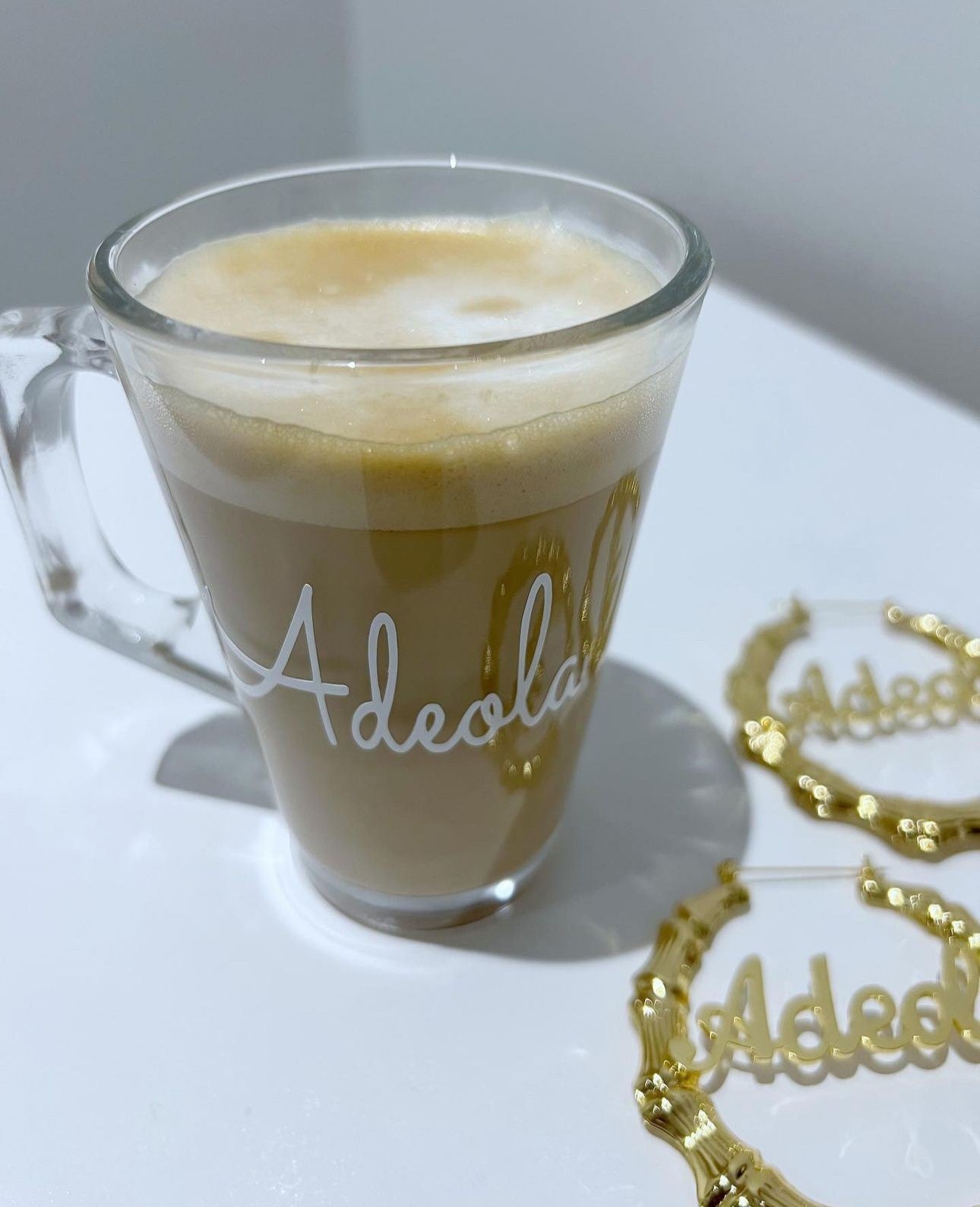 Personalised Hoop Bamboo Gold Earrings