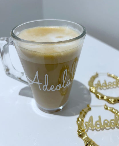 Personalised Hoop Bamboo Gold Earrings